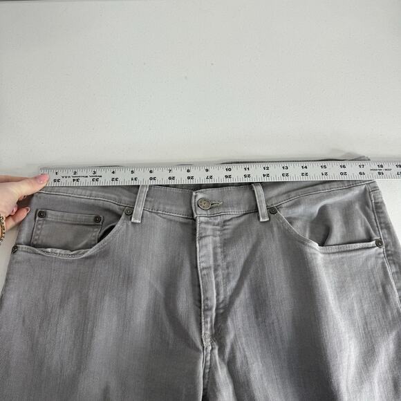 Mott & Bow Mercer Straight Leg Jeans Mens 35x30 Light Gray Stretch Twill Denim - Picture 8 of 12